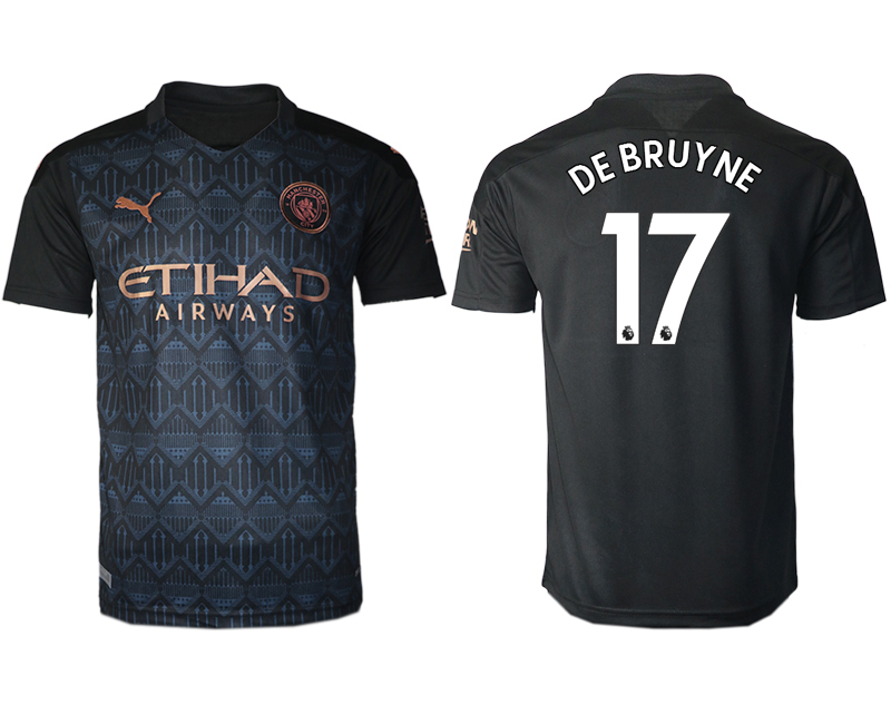 Men 2020-2021 club Manchester City away aaa version #17 black Soccer Jerseys->manchester city jersey->Soccer Club Jersey